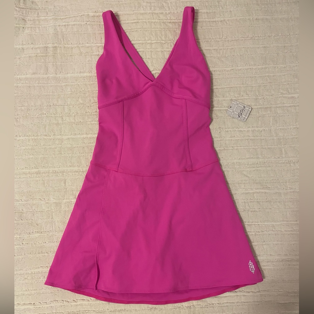Free People Drop Shot Fuchsia Flirt Skortie Tennis Dress (S)